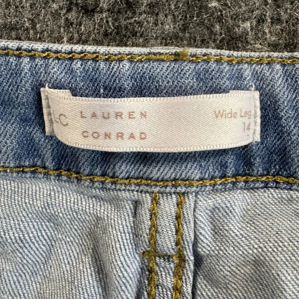 LC Lauren Conrad Wide leg faded jeans size 14 - Picture 4 of 8